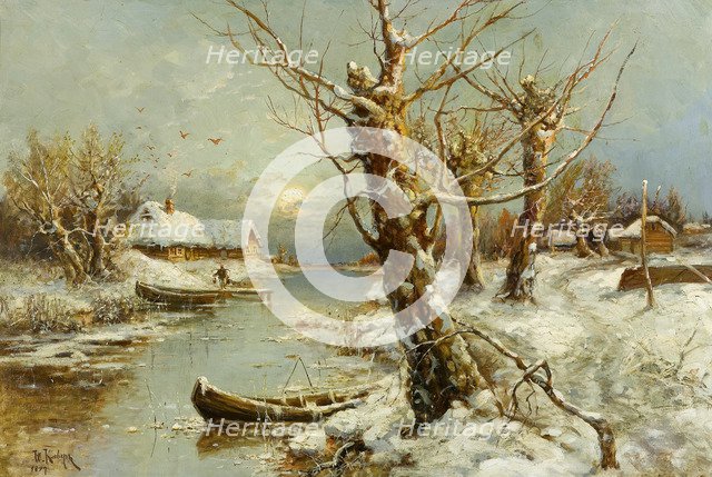 Winter River Landscape, 1897. Artist: Klever, Juli Julievich (Julius), von (1850-1924)