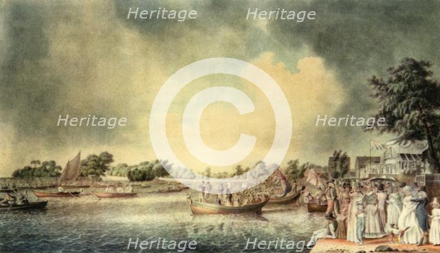 'A Rowing Match at Richmond', 1793, (1942).  Creator: Robert Clevely.