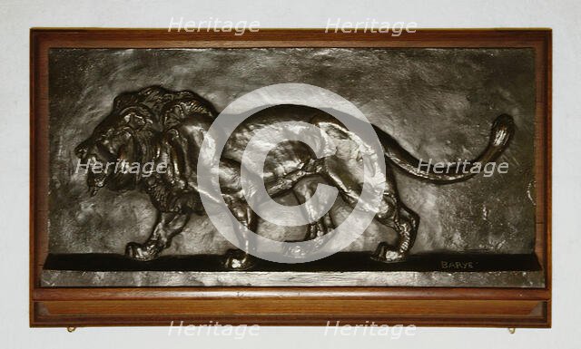 Relief of a Walking Lion, 1850/1900. Creator: Antoine-Louis Barye.