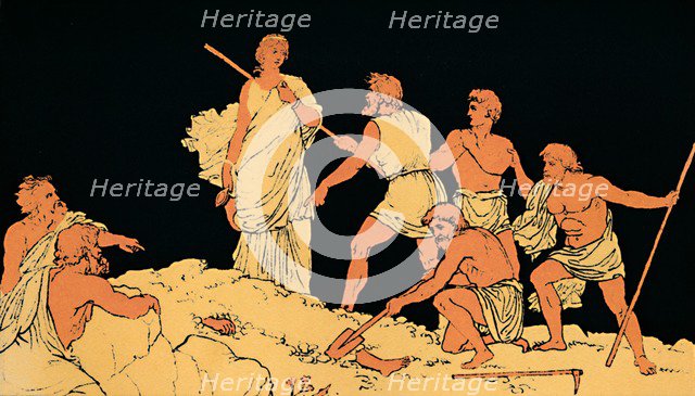 'Antigone and the Body of Polynices', 1880. Artist: Lachmann.