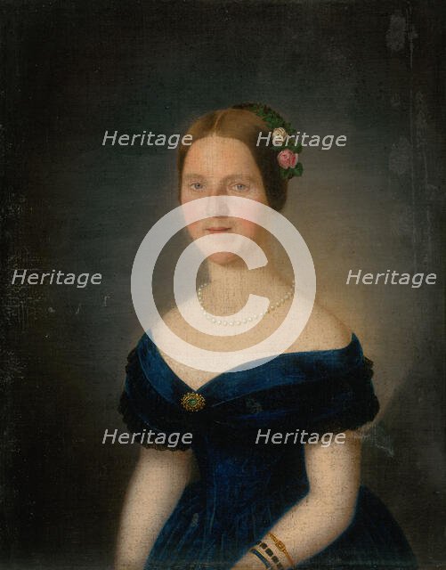Portrait of Augusta Tibély, née Grossmann, around 1849. Creator: Karol Augustus Tibely.