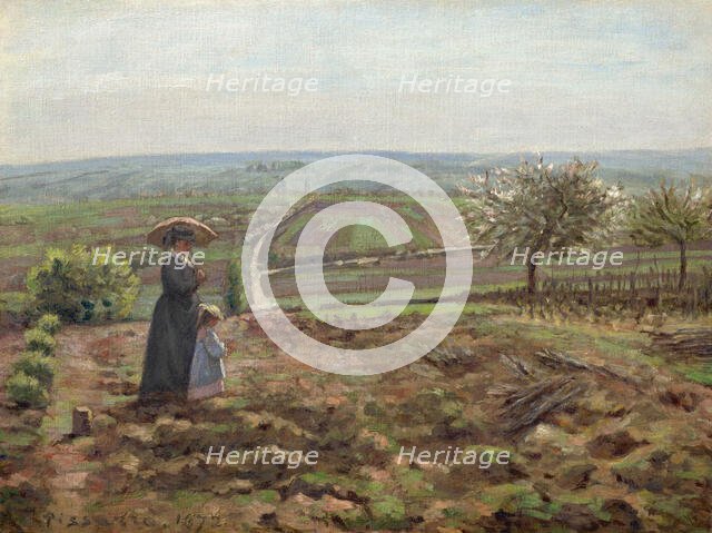 La route de Rouen, les hauteurs de l'Hautil, Pontoise, 1872. Creator: Pissarro, Camille (1830-1903).