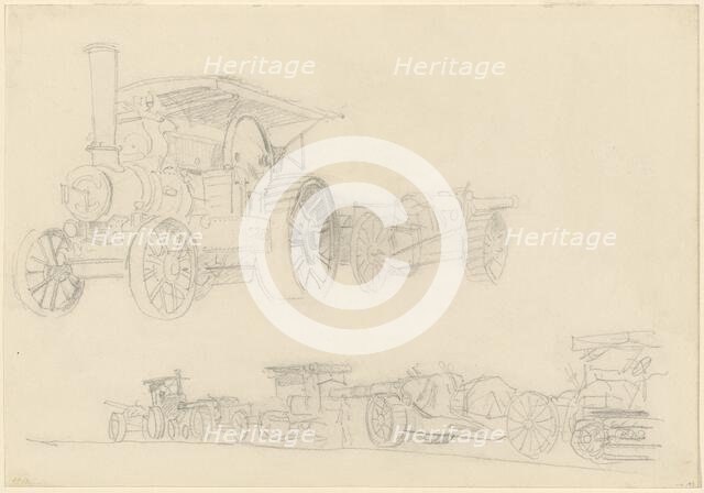 Gun Carriages, France, 1918. Creator: John Singer Sargent.