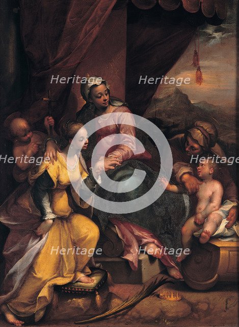 The Mystical Marriage of Saint Catherine, 1590. Artist: Calvaert, Denys (ca 1540-1619)