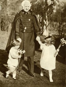 General Bramwell Booth with his two grandchildren, 1929, (1935). Creator: Unknown.