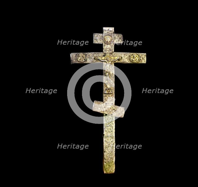 Venerable Sergei Radonezhskii's cross with which he blessed the Venerable Irinarkh..., 1911. Creator: Sergey Mikhaylovich Prokudin-Gorsky.