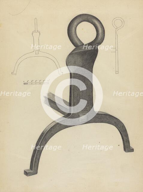 Andiron (One of Pair), c. 1953. Creator: Mildred Ford.