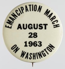 Pinback button for the 1963 March on Washington, 1963. Creator: Unknown.