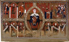 Espinelves Frontal' (or the three kings), panel painting. Mother of God dominates the center of t…