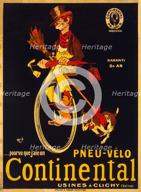 Pourvu que j'aie un pneu-vélo Continental, c.1900. Creator: Mich (Jean-Marie Michel Liebeaux) (1881-1923).