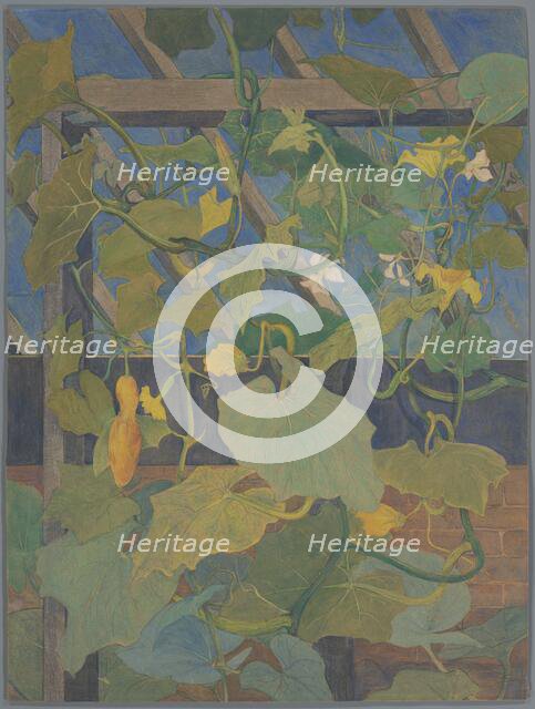 Greenhouse with ornamental gourd, 1897-1901.  Creator: Theo van Hoytema.