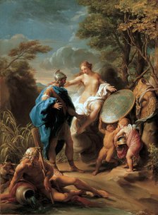 Venus Presenting Aeneas with Armour Forged by Vulcan, 1748. Creator: Batoni, Pompeo Girolamo (1708-1787).
