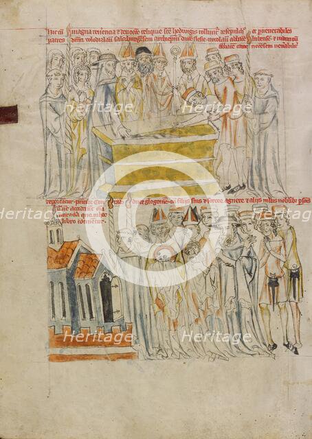 The Opening of Saint Hedwig's Tomb: The Translation of Saint Hedwig's Relics, 1353. Creator: Unknown.