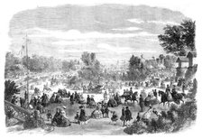 A scene in the Bois de Boulogne, Paris - the Pré Catelan, 1860. Creator: Unknown.