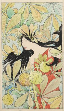 Femme aux branches de marronnier (Woman with chestnut branches), 1898. Creator: Latenay, Gaston de (1859-1943).