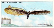 Otto Lilienthal, German gliding pioneer & aeronautical inventor, flying one of his gliders. Artist: Unknown