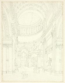 Study for St. Paul's Cathedral, from Microcosm of London, c. 1809. Creator: Augustus Charles Pugin.