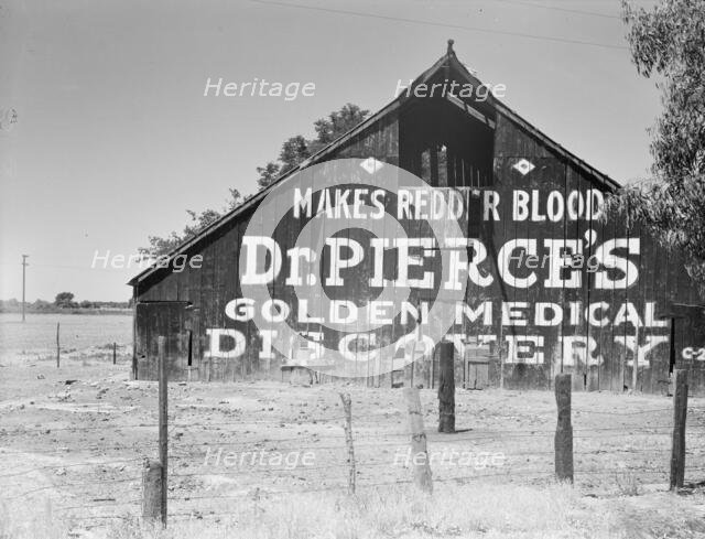 Dairy barn, between Tulare and Fresno, California, 1939. Creator: Dorothea Lange.