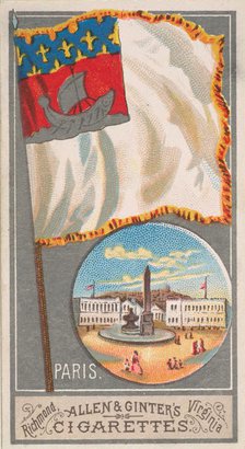 Paris, from the City Flags series (N6) for Allen & Ginter Cigarettes Brands, 1887. Creator: Allen & Ginter.