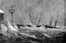 The Storm at Ryde, Tuesday, January 18: damage to the railway pier, 1881. Creator: Unknown.