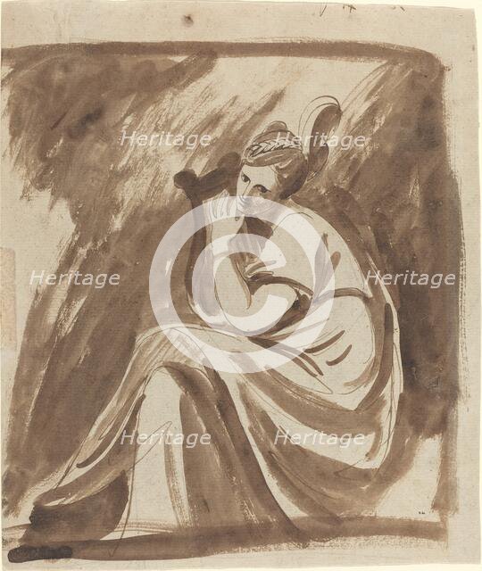 Lady Hamilton Playing a Lyre, c. 1785. Creator: George Romney.