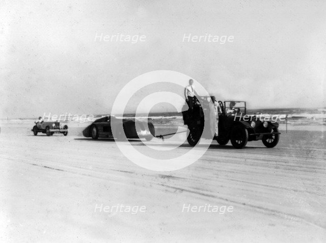 Sunbeam 1000hp World Land speed record attempt at Daytona 1927 Artist: Unknown.