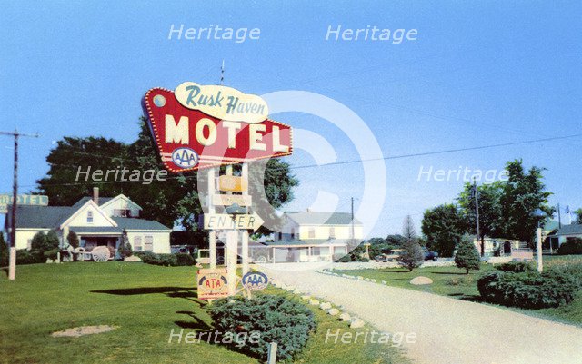 Rusk Haven Motel, Bloomington, Illinois, USA, 1957. Artist: Unknown