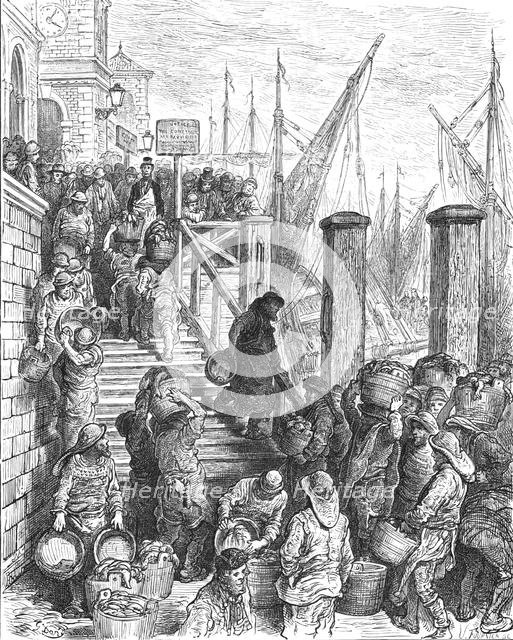 'Billingsgate - Landing the Fish', 1872.  Creator: Gustave Doré.
