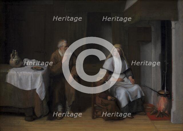 The Prophet Elijah with the Widow of Zarephath and her Son, 1650-1672. Creator: Abraham Van Dyck.