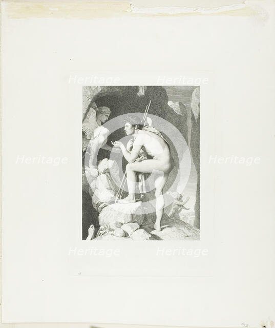 Oedipus and the Sphinx, 1867. Creator: Claude Ferdinand Gaillard.