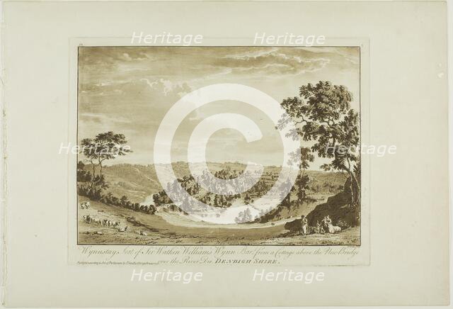 Wynnstay, Seat of Sir Watkin Williams Wynn Bart from a Cottage above the New Bridge over the..., 177 Creator: Paul Sandby.
