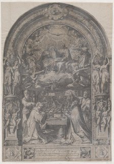 The Coronation of the Virgin with St Lawrence, St Paul, St Peter and St Sixtus, 1576. Creator: Cornelis Cort.