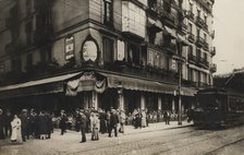 View of the façade of the Café Maison Dorée, restaurant in Barcelona, ??located in Plaza Cataloni…