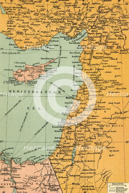 'Map To Illustrate The Campaign in Palestine', 1919. Creator: London Geographical Institute.