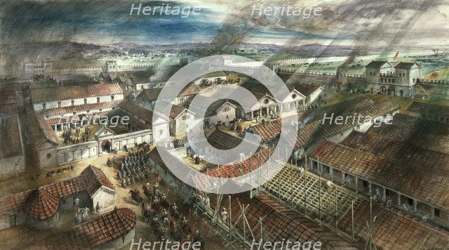 Roman fort in London, (c122 AD?). Artist: Unknown