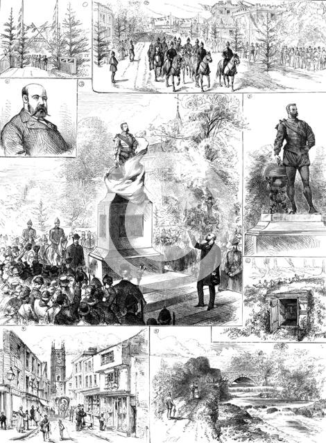 Uncovering the Sir Francis Drake statue at Tavistock, 1883. Creator: Unknown.