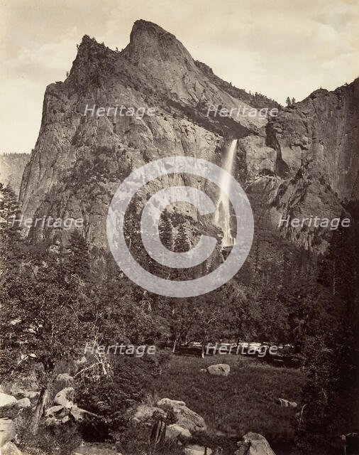 Bridal Veil Fall, 940 feet, Yosemite, ca. 1872, printed ca. 1876. Creator: Attributed to Carleton E. Watkins.