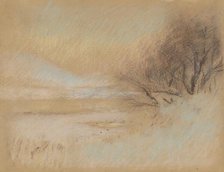 Winter landscape with a river, 1898-1899. Creator: Ladislav Mednyanszky.