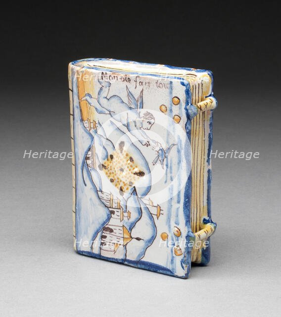 Perfume Flask in form of a Book, France, c. 1750/1800. Creator: Unknown.