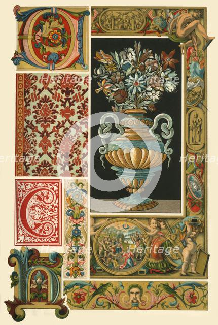 Italian Renaissance illumination, weaving, and marble-mosaic, (1898). Creator: Unknown.