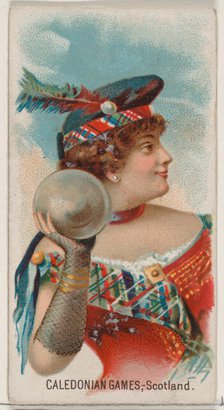 Caledonian Games, Scotland, from the Holidays series (N80) for Duke brand cigarettes, 1890., 1890. Creator: George S. Harris & Sons.