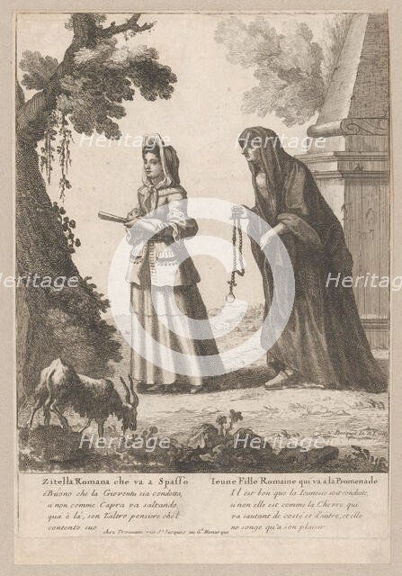 Young Roman Girl Going for a Walk, 1648-1700., 1648-1700. Creator: Nicholas Boucquet.