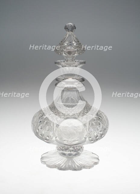 Decanter with Stopper, Lunéville, c. 1886. Creator: Baccarat Glasshouse.