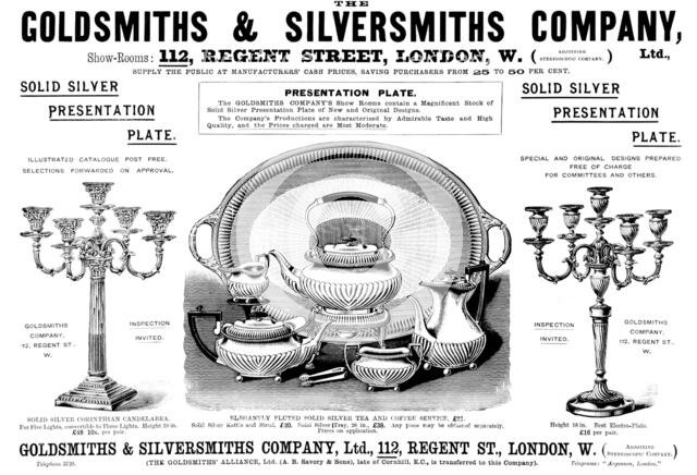 Advertisement for the Goldsmiths & Silversmiths Company, 1898. Creator: Unknown.