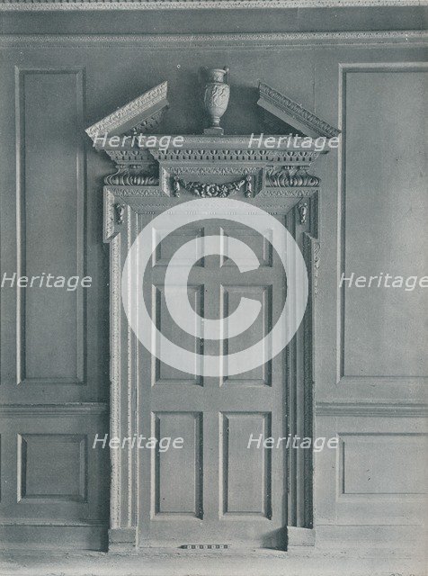 'Door of Panelled Room, Early Georgian, 26, Hatton Garden', c1909. Artist: Unknown.