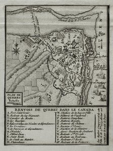 Seven Years War (1756-1763): Map of Quebec, Canada, 1759 (1765).  Creator: Jean de Beaurain.