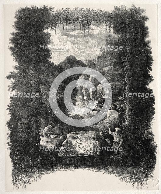 First frontispiece for Fables and Fairy-Tales by Thierry-Faletans, 1868. Creator: Rodolphe Bresdin (French, 1822-1885).