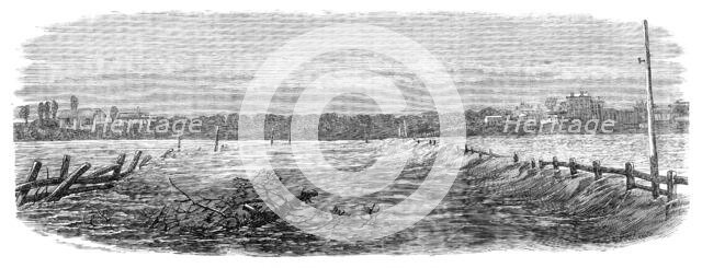 Floods at Melbourne, Australia: St. Kilda Road, south side of Prince's Bridge, 1864. Creator: Unknown.