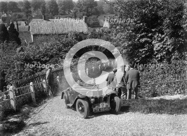 1933 MG J2 taking part in a West Hants Light Car Club Trial, Ibberton Hill, Dorset, 1930s. Artist: Bill Brunell.