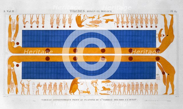 Ancient Egyptian astronomical table, c1822. Creator: Leroy.